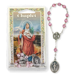 St. Agatha Chaplet - 6mm Pink Pearl Beads - 01065X