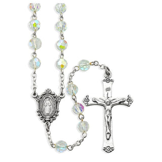 Crystal Aurora Borealis Handcrafted Rosary - 01117CR