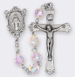 Crystal Aurora Borealis Handcrafted Rosary - 01117CR