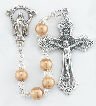 Pearlized Gold Rosary - 01129RO