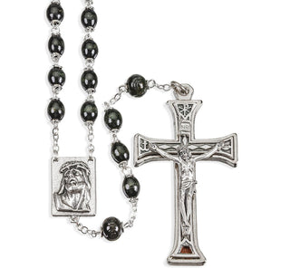 Crucifix Rosary - Black Palisander Wood Beads - 21.25" Length - 01282BK