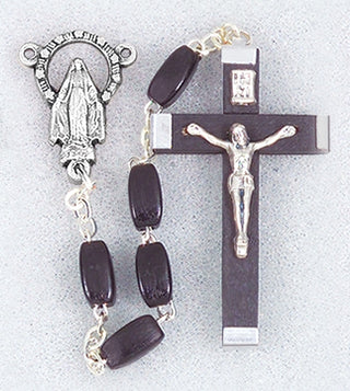 Black Wood Bead Rosary - 023BK