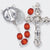 028BN Brown Wood Bead With Mysteries Centerpiece Rosary