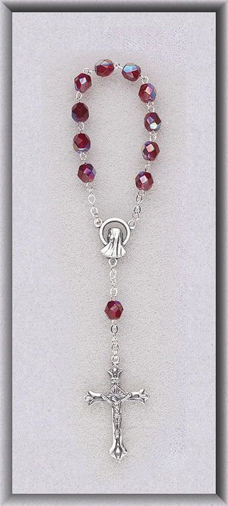 041RB GARNET ONE DECADE ROSARY