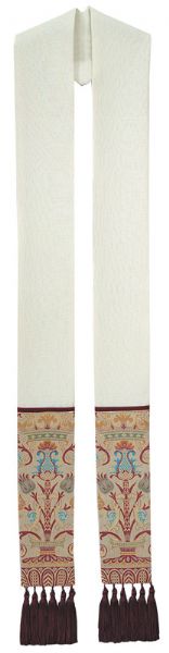 64084AWT Stole - Cream with Velvet