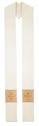 FESTIVE CREAM OVERLAY STOLE - O64164A