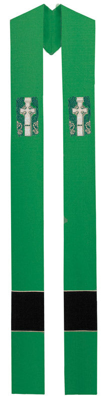 GREEN GALLAGHER OVERLAY STOLE - O66515T