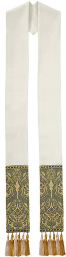 CREAM/GREEN RONCALLI OVERLAY STOLE - O68724A