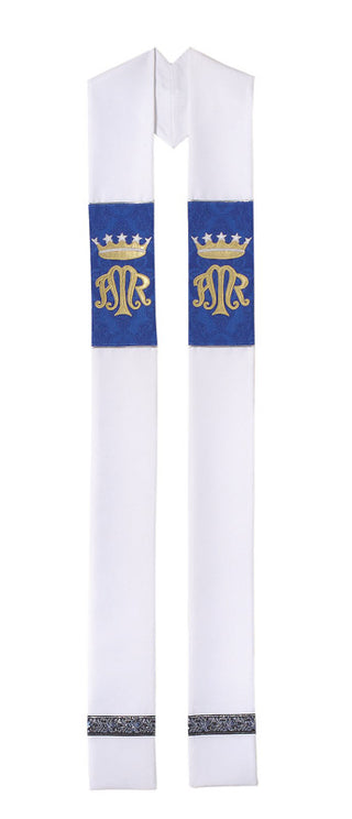 WHITE/BLUE M REGINA OVERLAY STOLE - O70129A