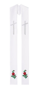 WHITE ROSE OVERLAY STOLE - O70149A