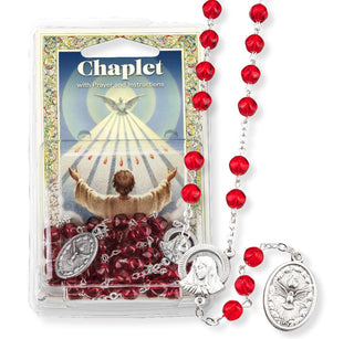 Holy Spirit Chaplet - 6mm Dark Red Beads - 093X