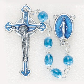 Light Blue Imitation Stone Beads Handcrafted Rosary - 095