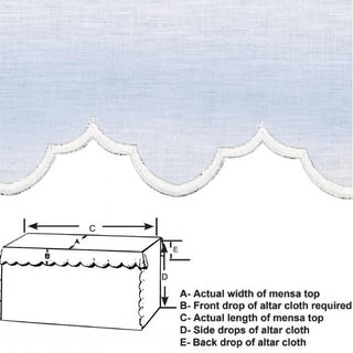 WHITE EMBROIDERED ALTAR CLOTH - 1-AC