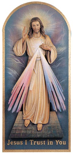 100-49A Jesus Divine Mercy Statue - Wood Carved