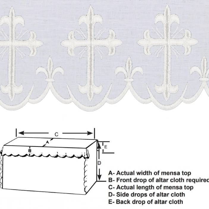 WHITE EMBROIDERED ALTAR CLOTH - 1009-AC – Church Supply Warehouse