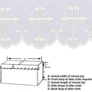 WHITE EMBROIDERED ALTAR CLOTH - 1009-AC