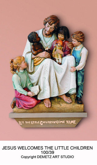 100-39 Jesus w/ Children Statu