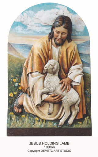 FIBERGLASS JESUS HOLDING LAMB