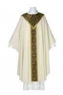 Saxony Chasuble w/Plain Neckline-101-0315-WhiteBlack