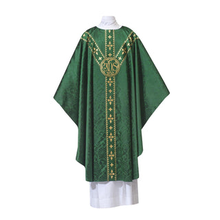 Chasuble With Plain Neckline "Woven" JHS Monogram  - JHS - 101-0930