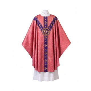 Chasuble With Plain Neckline "Woven" JHS Monogram  - JHS - 101-0930