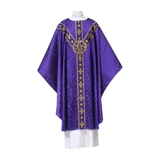 Chasuble With Plain Neckline "Woven" JHS Monogram  - JHS - 101-0930