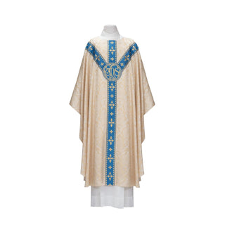 Chasuble With Plain Neckline "Woven" JHS Monogram  - JHS - 101-0930