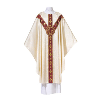 Chasuble With Plain Neckline "Woven" JHS Monogram  - JHS - 101-0930
