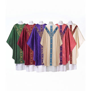 Chasuble With Plain Neckline "Woven" JHS Monogram  - JHS - 101-0930