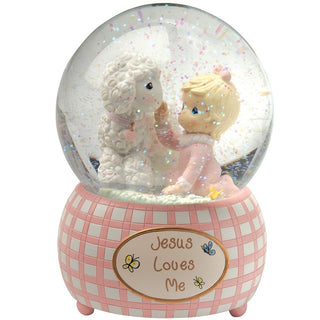 Jesus Loves Me Snow Globe, Resin, Girl - 102403