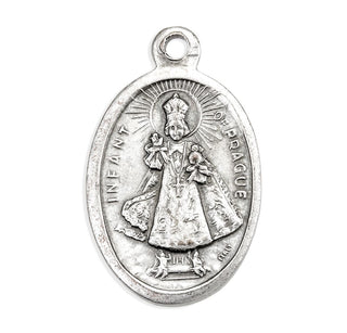 Infant of Prague - 1" Oxidized Silver Metal - Pack of 25 - 1086-107