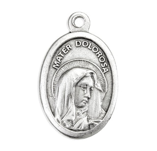 Mater Dolorosa - 1" Oxidized Silver Metal - Pack of 25 - 1086-204