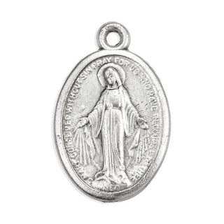 Miraculous Medal - 1" Oxidized Silver Metal - Pack of 25 - 1086-253