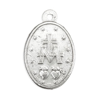 Miraculous Medal - 1" Oxidized Silver Metal - Pack of 25 - 1086-253