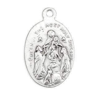 St. Dominic and Our Lady of the Rosary - 1" Oxidized Silver Metal - Pack of 25 - 1086-273/428