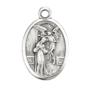 Our Lady of the Annunciation - 1" Oxidized Silver Metal - Pack of 25 - 1086-277