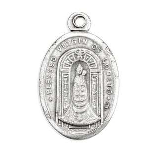 Our Lady of Loreto - 1" Oxidized Silver Metal - Pack of 25 - 1086-282