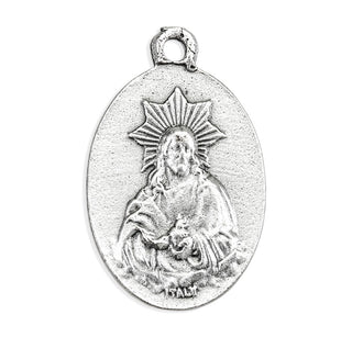 Our Lady of Montserrat and Sacred Heart of Jesus - 1" Oxidized Silver Metal - Pack of 25 - 1086-288