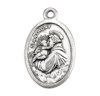 St. Anthony - 1" Oxidized Silver Metal - Pack of 25 - 1086-300