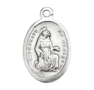 St. Francis Assisi - 1" Oxidized Silver Metal - Pack of 25 - 1086-310