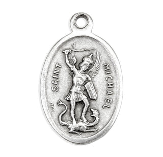 St. Michael - 1" Oxidized Silver Metal - Pack of 25 - 1086-330