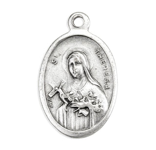 St. Teresa - 1" Oxidized Silver Metal - Pack of 25 - 1086-340