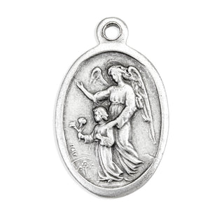 Guardian Angel - 1" Oxidized Silver Metal - Pack of 25 - 1086-350