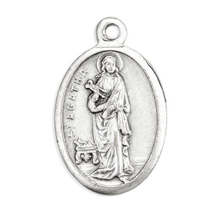St. Agatha - 1" Oxidized Silver Metal - Pack of 25 - 1086-400