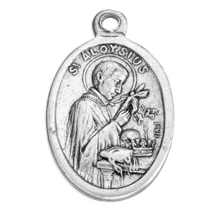 St. Aloysius - 1" Oxidized Silver Metal - Pack of 25 - 1086-402