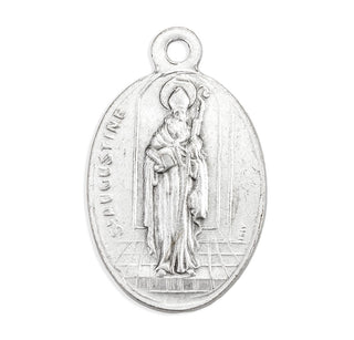 St. Augustine and St. Monica - 1" Oxidized Silver Metal - Pack of 25 - 1086-406/506