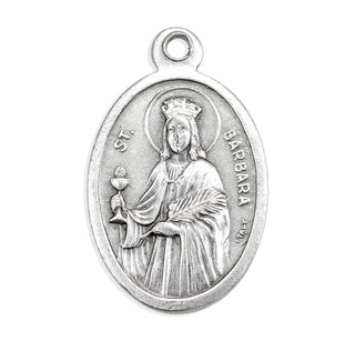 St. Barbara - 1" Oxidized Silver Metal - Pack of 25 - 1086-408