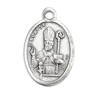 St. Blaise - 1" Oxidized Silver Metal - Pack of 25 - 1086-412
