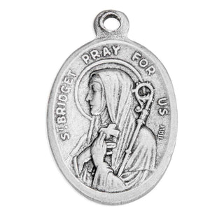 St. Bridget - 1" Oxidized Silver Metal - Pack of 25 - 1086-413