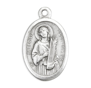 St. Cecilia - 1" Oxidized Silver Metal - Pack of 25 - 1086-420
